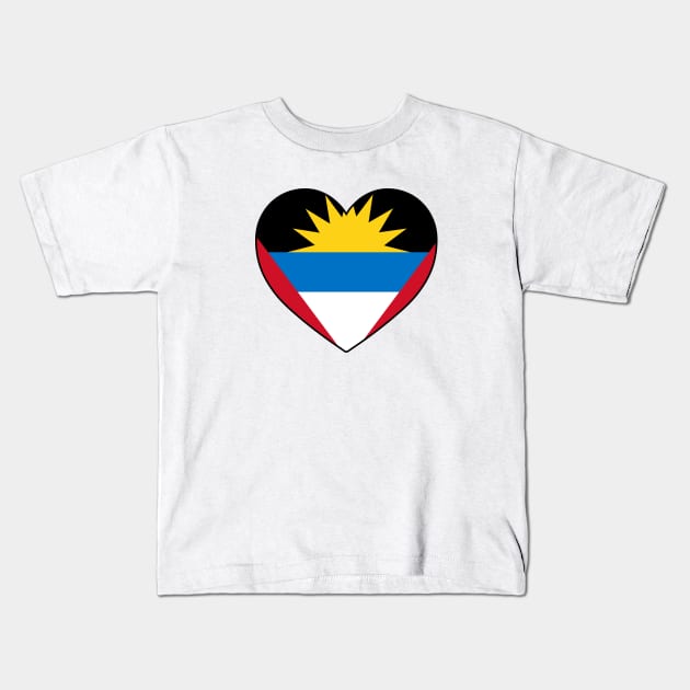 Heart - Antigua and Barbuda _043 Kids T-Shirt by Tridaak